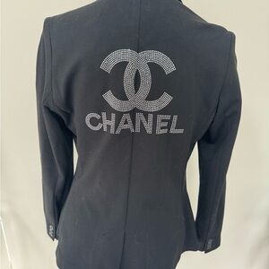 Chanel studded blazer, black